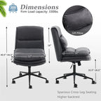 Chaise de bureau ergonomique sans accoudoirs en polyester avec roulettes