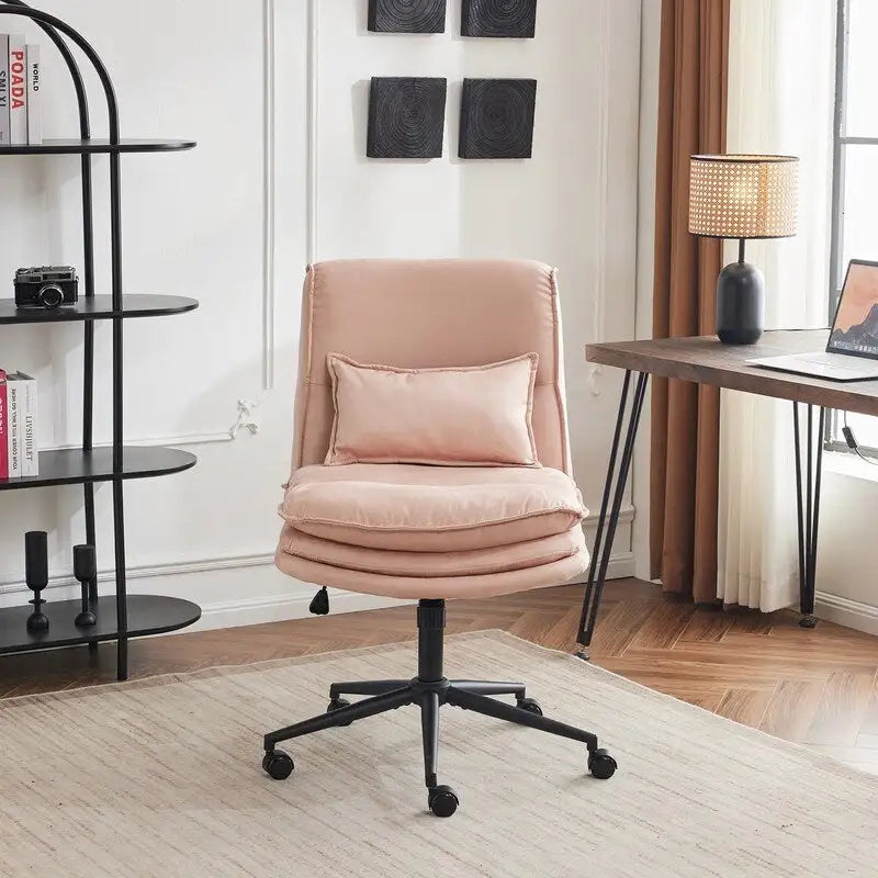Chaise de bureau ergonomique sans accoudoirs en polyester avec roulettes