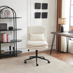 Chaise de bureau ergonomique sans accoudoirs en polyester avec roulettes