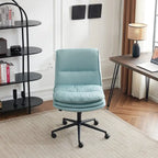 Chaise de bureau ergonomique sans accoudoirs en polyester avec roulettes