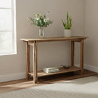 Console architecturale en bois d'acacia avec étagère