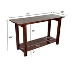 Console architecturale en bois d'acacia avec étagère