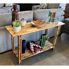 Console architecturale en bois d'acacia avec étagère