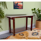 Console architecturale en bois d'acacia avec étagère