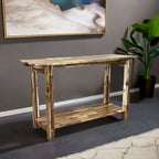 Console architecturale en bois d'acacia avec étagère