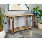 Console architecturale en bois d'acacia avec étagère