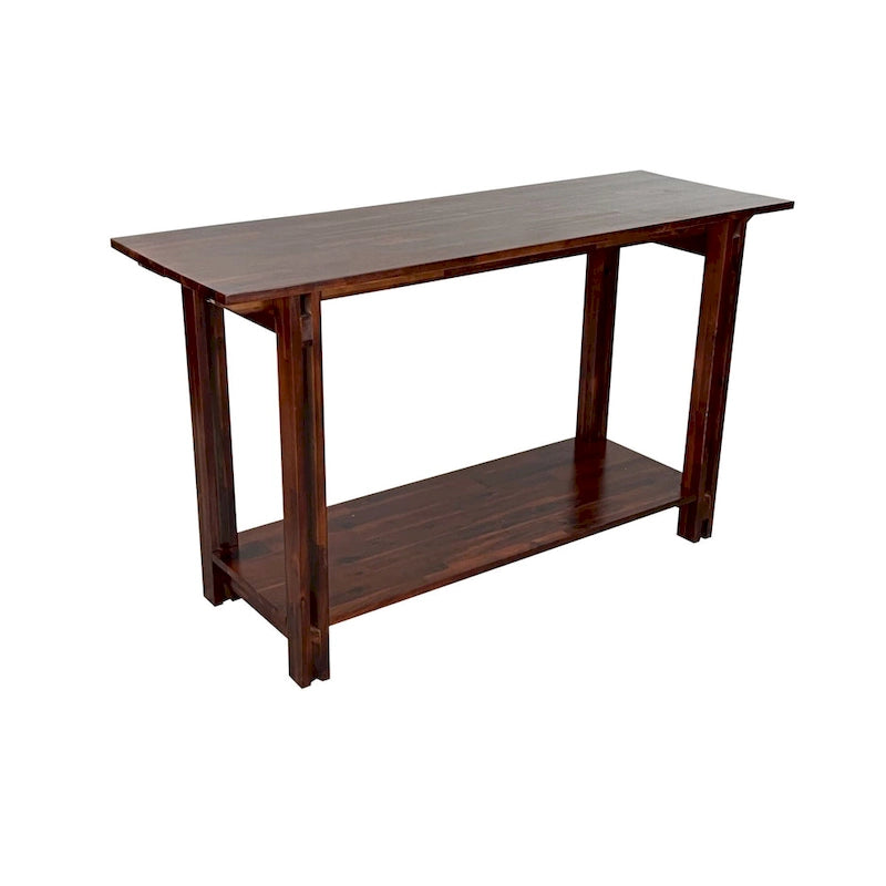 Console architecturale en bois d'acacia avec étagère
