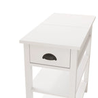 Table d'appoint étroite avec tiroirs et plateau relevable