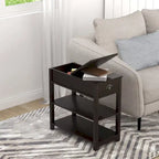 Table d'appoint étroite avec tiroirs et plateau relevable