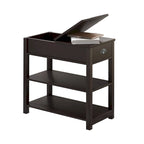Table d'appoint étroite avec tiroirs et plateau relevable