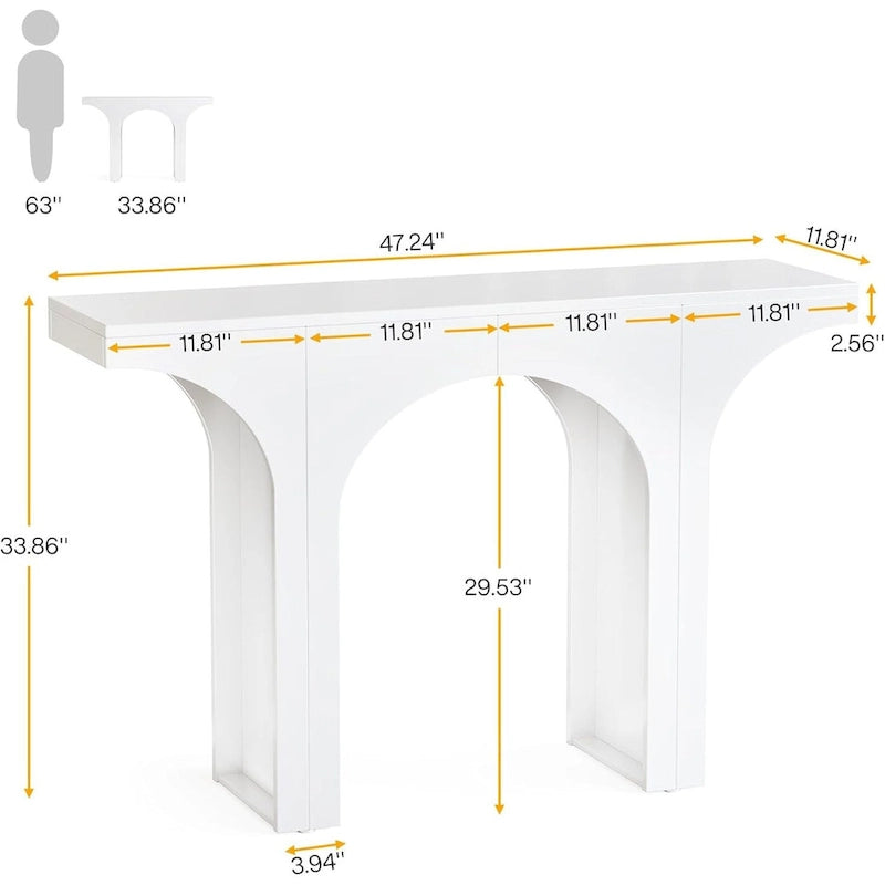 Console d'entrée, table de couloir moderne derrière le canapé