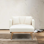 Chaise longue d'intérieur, fauteuil de lit convertible 2 en 1 en velours avec pouf, fauteuil de relaxation avec dossier inclinable réglable