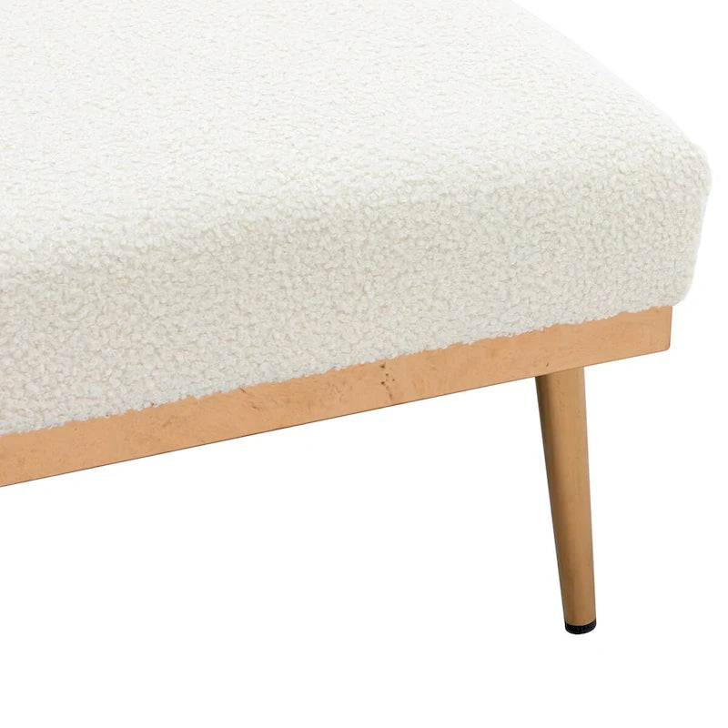 Chaise longue d'intérieur, fauteuil de lit convertible 2 en 1 en velours avec pouf, fauteuil de relaxation avec dossier inclinable réglable