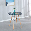 Table Blanche 31.5, Table de Salle à Manger Mid-Century pour 2-4 personnes avec Plateau Rond en MDF, Table d'Appoint, Table Basse de Loisirs