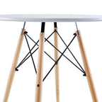 Table Blanche 31.5, Table de Salle à Manger Mid-Century pour 2-4 personnes avec Plateau Rond en MDF, Table d'Appoint, Table Basse de Loisirs