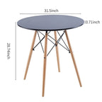 Table Blanche 31.5, Table de Salle à Manger Mid-Century pour 2-4 personnes avec Plateau Rond en MDF, Table d'Appoint, Table Basse de Loisirs