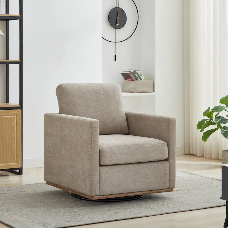 Fauteuil d'appoint pivotant moderne en chenille, lot de 1