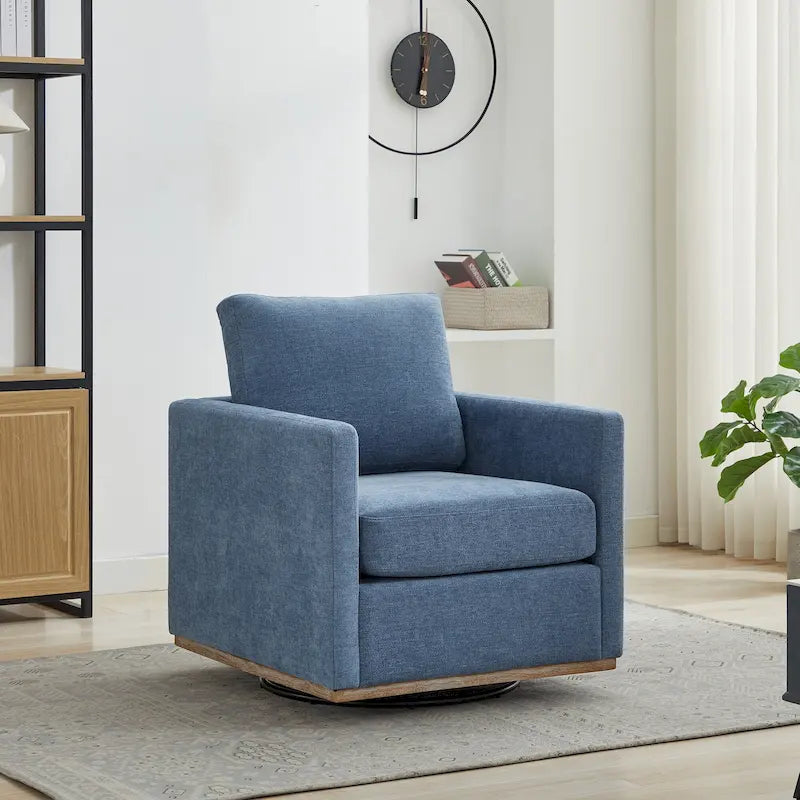Fauteuil d'appoint pivotant moderne en chenille, lot de 1