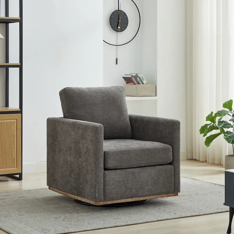 Fauteuil d'appoint pivotant moderne en chenille, lot de 1