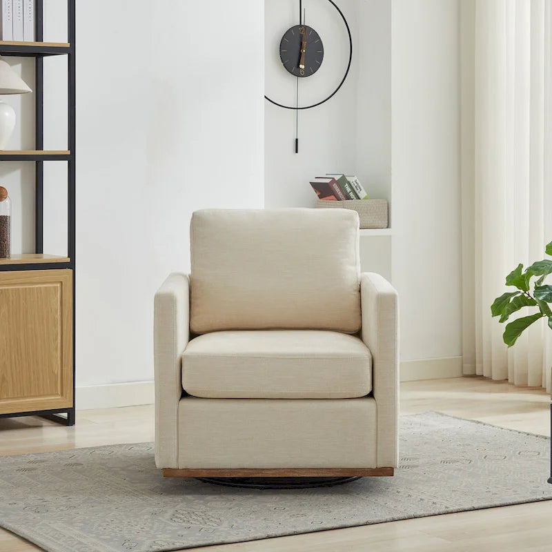 Fauteuil d'appoint pivotant moderne en chenille, lot de 1