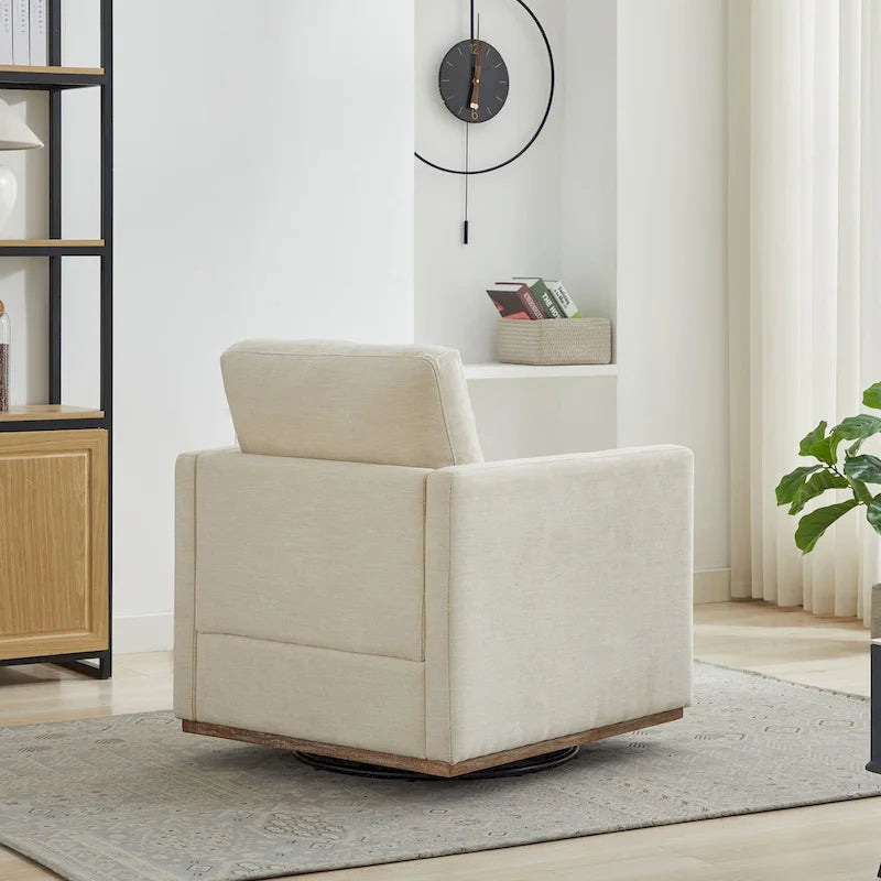 Fauteuil d'appoint pivotant moderne en chenille, lot de 1
