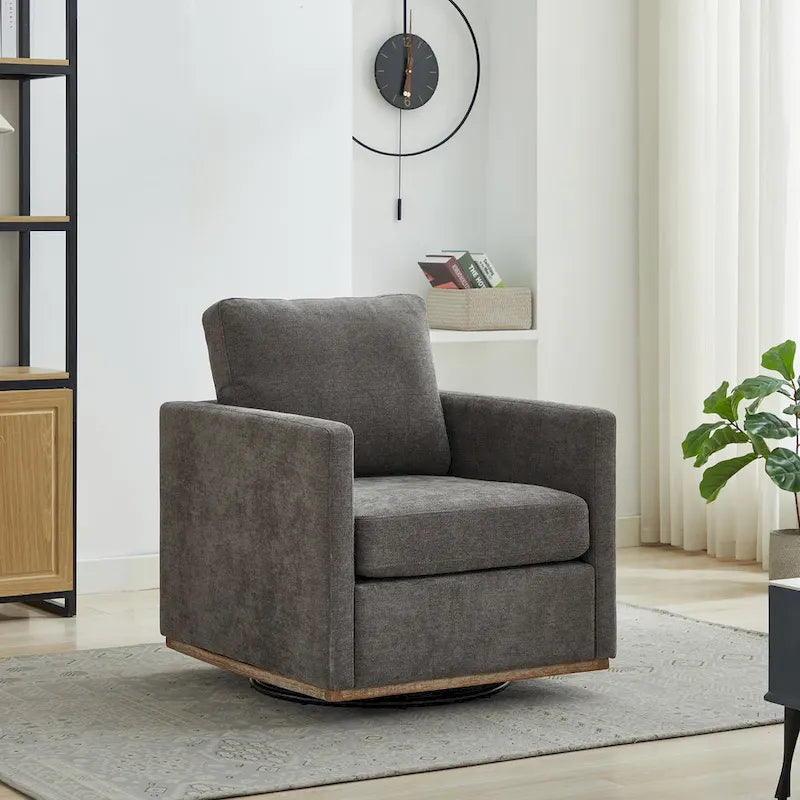 Fauteuil d'appoint pivotant moderne en chenille, lot de 1