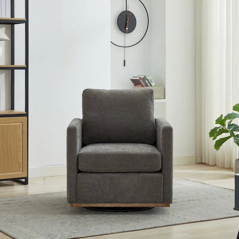 Fauteuil d'appoint pivotant moderne en chenille, lot de 1