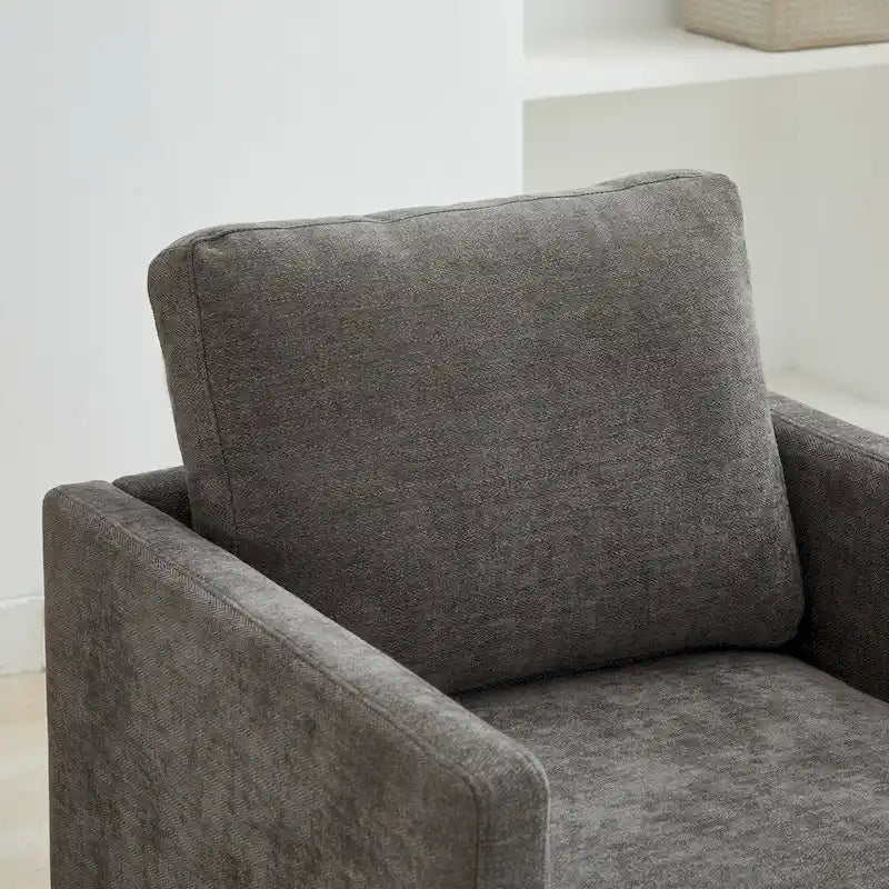 Fauteuil d'appoint pivotant moderne en chenille, lot de 1
