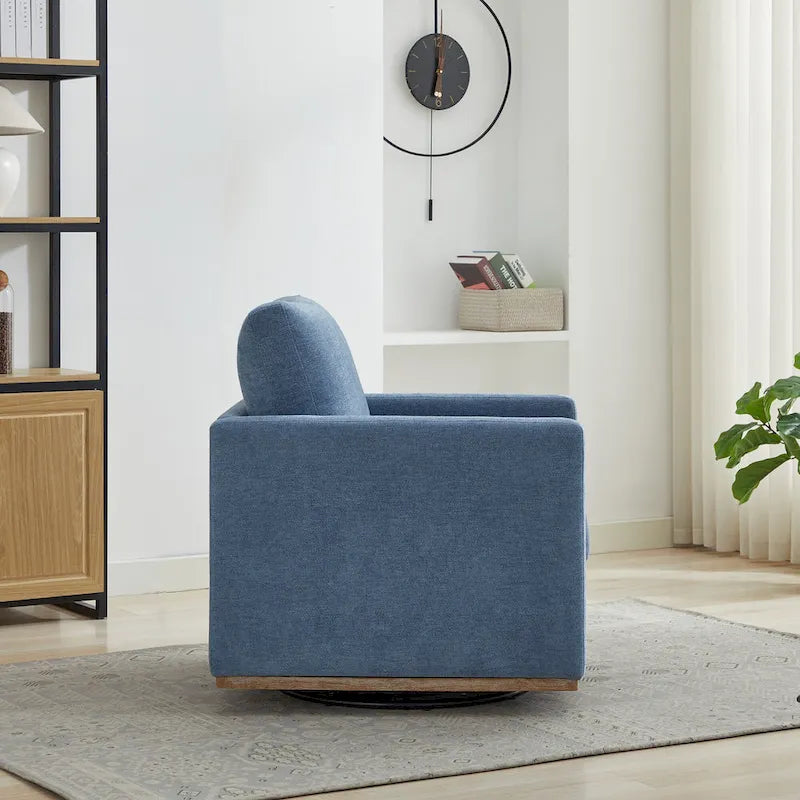 Fauteuil d'appoint pivotant moderne en chenille, lot de 1