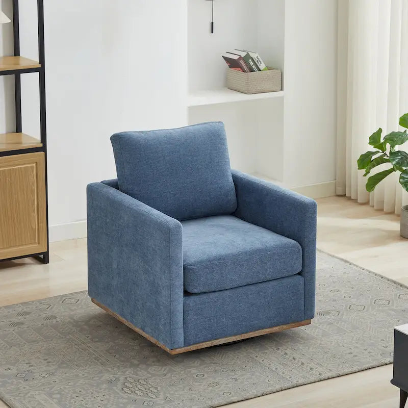 Fauteuil d'appoint pivotant moderne en chenille, lot de 1