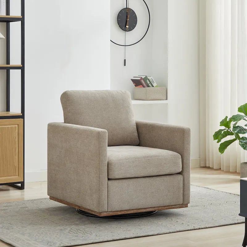 Fauteuil d'appoint pivotant moderne en chenille, lot de 1