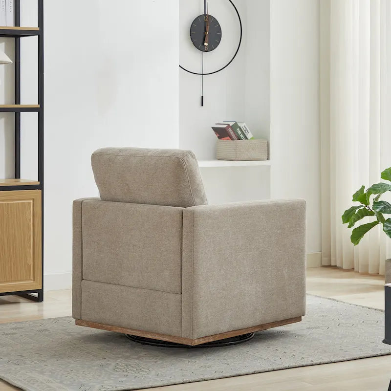 Fauteuil d'appoint pivotant moderne en chenille, lot de 1