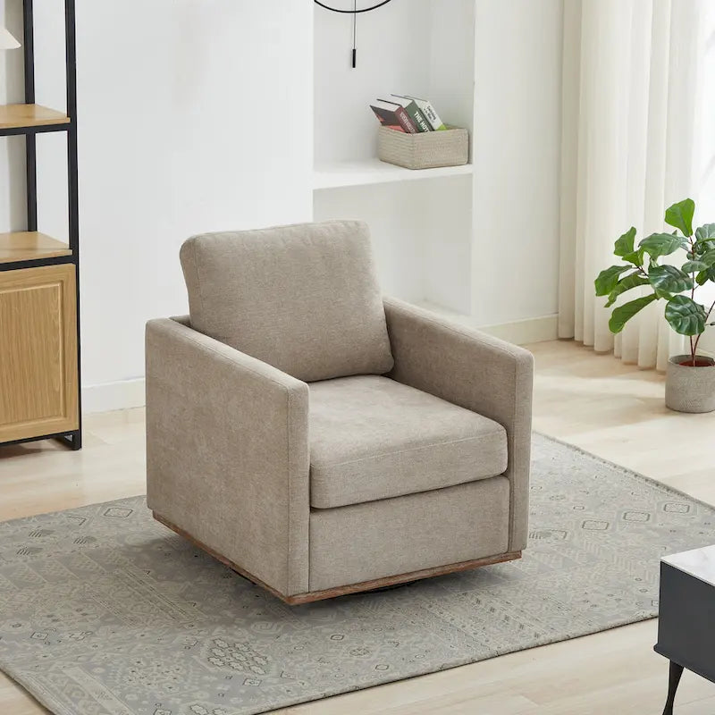 Fauteuil d'appoint pivotant moderne en chenille, lot de 1