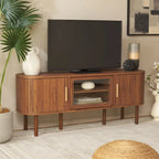 SAFAVIEH Home Tealla 2 Tambour & 1 Glass Lift Door Media Stand. - 59Wx15Dx24H