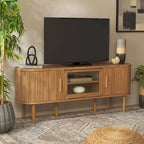 2 Tambours & 1 Meuble TV à porte vitrée - 59Wx15Px24H