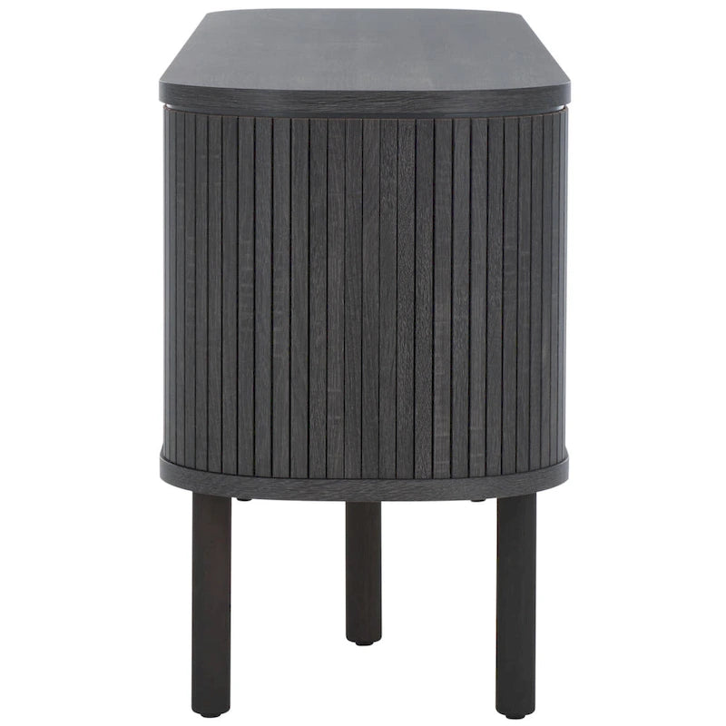2 Tambours & 1 Meuble TV à porte vitrée - 59Wx15Px24H